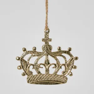 Hanging Crown Ornament Gold by Florabelle Living, a Christmas for sale on Style Sourcebook