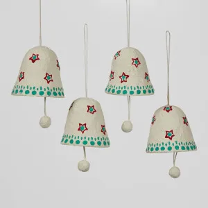 Mache Hanging Bell Ornament (Set Of 4) by Florabelle Living, a Christmas for sale on Style Sourcebook