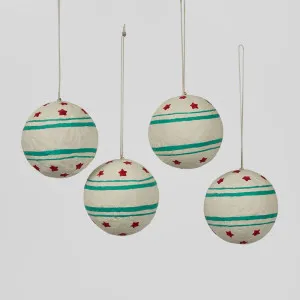 Mache Hanging Ball Ornament Red (Set Of 4) by Florabelle Living, a Christmas for sale on Style Sourcebook