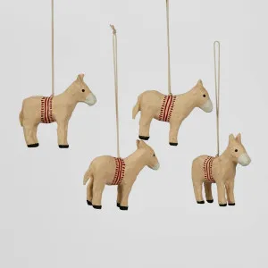 Mache Donkey Hanging Ornament (Set Of 4) by Florabelle Living, a Christmas for sale on Style Sourcebook
