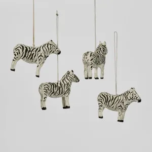 Mache Zebra Hanging Ornament (Set Of 4) by Florabelle Living, a Christmas for sale on Style Sourcebook