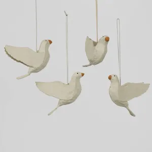 Mache Bird Of Peace Hanging Ornament (Set Of 4) by Florabelle Living, a Christmas for sale on Style Sourcebook