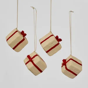 Mache Gift Hanging Ornament (Set Of 4) by Florabelle Living, a Christmas for sale on Style Sourcebook