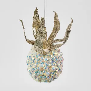 Shimmer Hanging Pineapple White by Florabelle Living, a Christmas for sale on Style Sourcebook