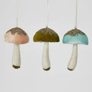 Little Hanging Mushroom Ornament Blue by Florabelle Living, a Christmas for sale on Style Sourcebook