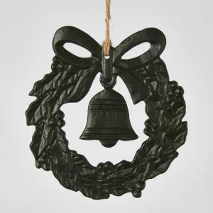 Mini Bell Wreath Ornament Black Lge by Florabelle Living, a Christmas for sale on Style Sourcebook