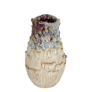 Chiselled Bark Ceramic Vase Medium Blue by Florabelle Living, a Vases & Jars for sale on Style Sourcebook