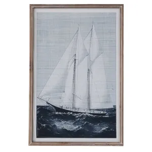 Martin Stormy Yacht In Natural Timber Frame by Florabelle Living, a Prints for sale on Style Sourcebook