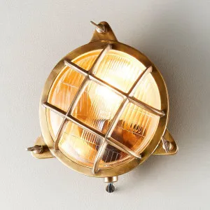 Palmerston Outdoor Wall Light Brass by Florabelle Living, a Wall Lighting for sale on Style Sourcebook