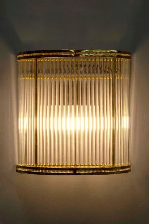 Verre Half Round Wall Light Brass by Florabelle Living, a Wall Lighting for sale on Style Sourcebook