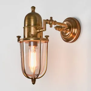 Chapel Outdoor Wall Light Antique Brass by Florabelle Living, a Wall Lighting for sale on Style Sourcebook