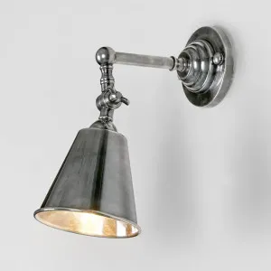 Utopia Wall Light With Metal Shade Antique Silver by Florabelle Living, a Wall Lighting for sale on Style Sourcebook