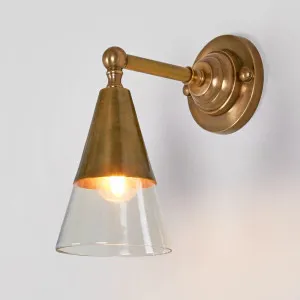 Otto Wall Light With Glass Shade Antique Brass by Florabelle Living, a Wall Lighting for sale on Style Sourcebook