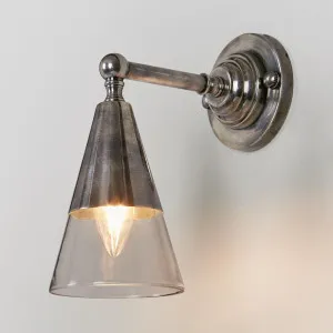Otto Wall Light With Glass Shade Antique Silver by Florabelle Living, a Wall Lighting for sale on Style Sourcebook