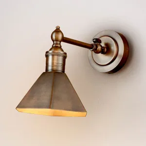 Mayfair Wall Light With Metal Shade Antique Brass by Florabelle Living, a Wall Lighting for sale on Style Sourcebook