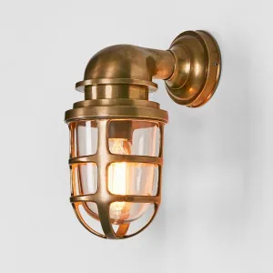 Porto Outdoor Wall Light Antique Brass by Florabelle Living, a Wall Lighting for sale on Style Sourcebook