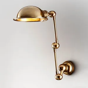 Lincoln Wall Light With Metal Shade Brass by Florabelle Living, a Wall Lighting for sale on Style Sourcebook