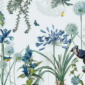 Blue Bird Says Wallpaper by Florabelle Living, a Wallpaper for sale on Style Sourcebook