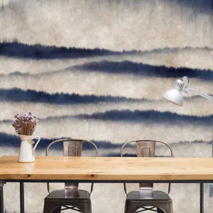 Blue Grey Waves Wallpaper by Florabelle Living, a Wallpaper for sale on Style Sourcebook