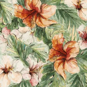 Earth Hibiscus Wallpaper by Florabelle Living, a Wallpaper for sale on Style Sourcebook