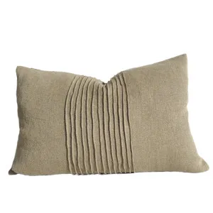 Hyeres Heavy Weight Texture French Linen Cushion 40x60cm Lumbar- Flax by null, a Cushions, Decorative Pillows for sale on Style Sourcebook