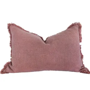Champêtre Heavy Weight French Linen Cushion 40x60cm Lumbar - Rose Pink by Macey & Moore, a Cushions, Decorative Pillows for sale on Style Sourcebook