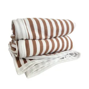 Cannes Cotton Quilted Bed Cover Massive Blanket 230x200cm - Toffee Striped by Macey & Moore, a Quilts & Bedspreads for sale on Style Sourcebook