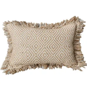 Millard Embroidery Jute Linen Cushion 40x60cm Lumbar by Macey & Moore, a Cushions, Decorative Pillows for sale on Style Sourcebook