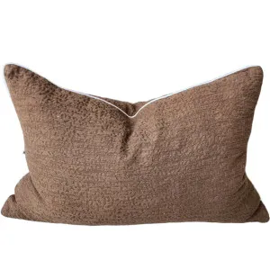 Millard Jacquard Linen Cushion 40x60cm Lumbar - Gassin Baked Cookie Brown by Macey & Moore, a Cushions, Decorative Pillows for sale on Style Sourcebook
