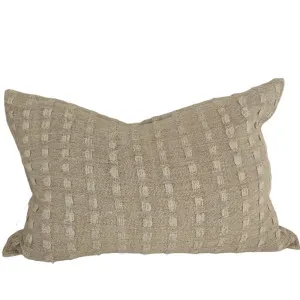 LAST ONE - Détente Hand-loomed Rustic Texture Pure French Linen 40x60cm Lumbar - Natural by Macey & Moore, a Cushions, Decorative Pillows for sale on Style Sourcebook