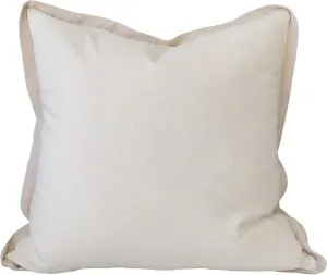 LAST ONE - Reine Linen Cushion 55cm Square  - White with Light Nude Border by Macey & Moore, a Cushions, Decorative Pillows for sale on Style Sourcebook