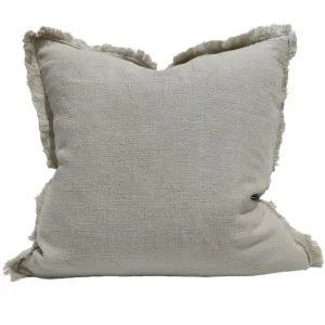 Versailles Heavy Weight Pure French Linen Fringed Edge Cushion Square 55cm - Natural by Macey & Moore, a Cushions, Decorative Pillows for sale on Style Sourcebook