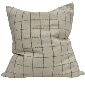 Irish Plaid Rustic Linen Cotton Cushion 55cm Square - Black by Macey & Moore, a Cushions, Decorative Pillows for sale on Style Sourcebook