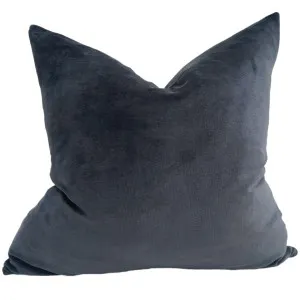 Fontainebleau Cotton Velvet & French Linen Two Sided Cushion 55cm Square - Black Swan by Macey & Moore, a Throws for sale on Style Sourcebook