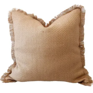 LAST TWO - Rustic Jute Linen Cushion 60cm Square - Siena by Macey & Moore, a Cushions, Decorative Pillows for sale on Style Sourcebook