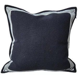 Milano Monochrome 50cm Square Herringbone Texture - Border by null, a Cushions, Decorative Pillows for sale on Style Sourcebook