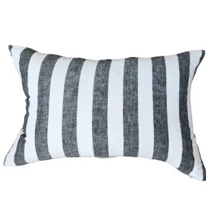 Taylor Pure French Linen Cushion 40x60cm Lumbar - Black by Macey & Moore, a Cushions, Decorative Pillows for sale on Style Sourcebook