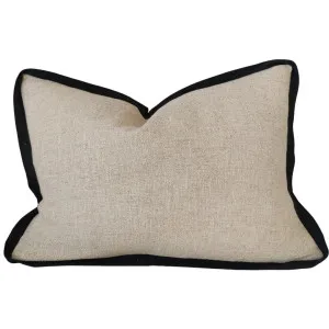 LAST ONE - Reine Linen Cushion 40x60cm Lumbar  - Natural with Black Border by null, a Cushions, Decorative Pillows for sale on Style Sourcebook