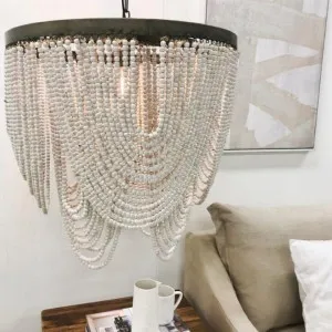 Aileen Wooden Beaded Pendant Light by Mediterranean Market, a Pendant Lighting for sale on Style Sourcebook