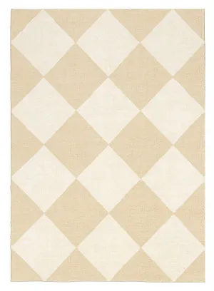 Doutzen Beige Cream Checkered Washable Rug by Miss Amara, a Kids Rugs for sale on Style Sourcebook