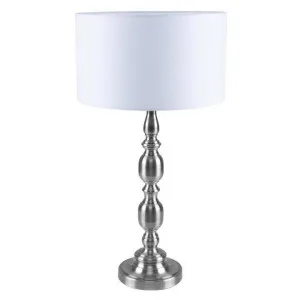 Sandra Metal Base Table Lamp, Satin Chrome by Domus Lighting, a Table & Bedside Lamps for sale on Style Sourcebook