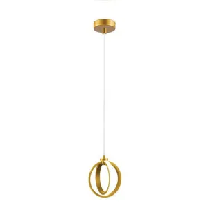 Spin Dimmable LED Twin Ring Pendant Light, CCT, Satin Brass by Domus Lighting, a Pendant Lighting for sale on Style Sourcebook