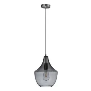 Sail Glass Pendant Light, Satin Chrome / Smoke by Domus Lighting, a Pendant Lighting for sale on Style Sourcebook