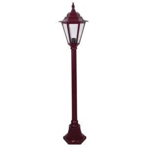 Turin Italian Made IP43 Exterior Post Lantern, Style A, 1 Light, 132cm, Burgundy by Domus Lighting, a Lanterns for sale on Style Sourcebook