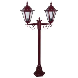 Turin Italian Made IP43 Exterior Post Lantern, Style A, 2 Light, 144cm, Burgundy by Domus Lighting, a Lanterns for sale on Style Sourcebook
