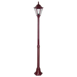 Turin Italian Made IP43 Exterior Post Lantern, Style A, 1 Light, 197cm, Burgundy by Domus Lighting, a Lanterns for sale on Style Sourcebook
