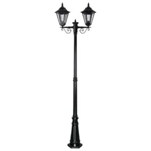 Turin Italian Made IP43 Exterior Post Lantern, Style A, 2 Light, 244cm, Black by Domus Lighting, a Lanterns for sale on Style Sourcebook