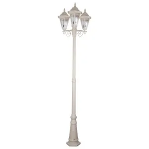 Turin Italian Made IP43 Exterior Post Lantern, Style A, 3 Light, 244cm, Beige by Domus Lighting, a Lanterns for sale on Style Sourcebook