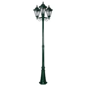 Turin Italian Made IP43 Exterior Post Lantern, Style A, 3 Light, 244cm, Green by Domus Lighting, a Lanterns for sale on Style Sourcebook