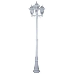 Turin Italian Made IP43 Exterior Post Lantern, Style A, 3 Light, 244cm, White by Domus Lighting, a Lanterns for sale on Style Sourcebook